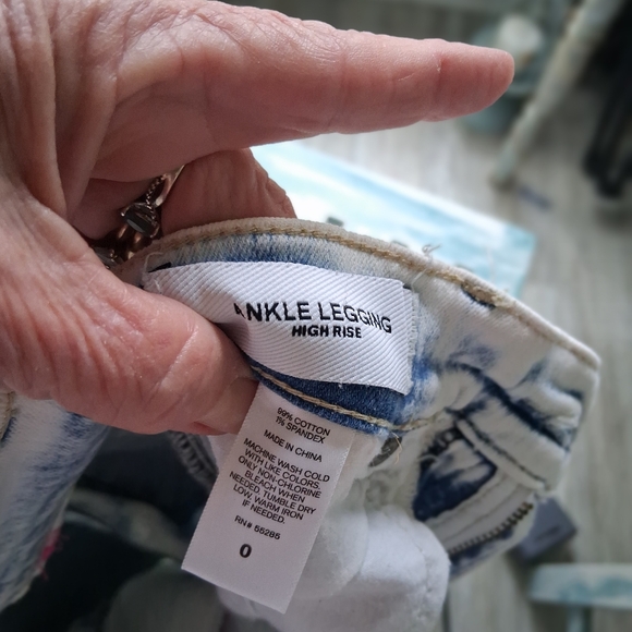 Handmade Altered Sz 0 Distressed EMBLESHED Art Redone Upcycled Denim - Picture 5 of 8